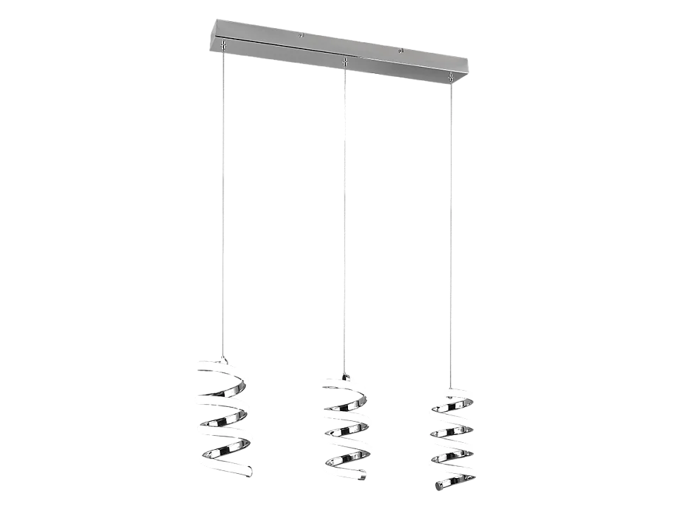 Lampada a sospensione LED 3 luci, metallo, cromo, 70x150x13,5 cm, Laola