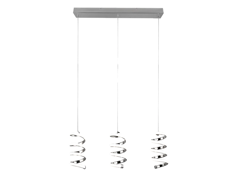 Lampada a sospensione LED 3 luci, metallo, cromo, 70x150x13,5 cm, Laola
