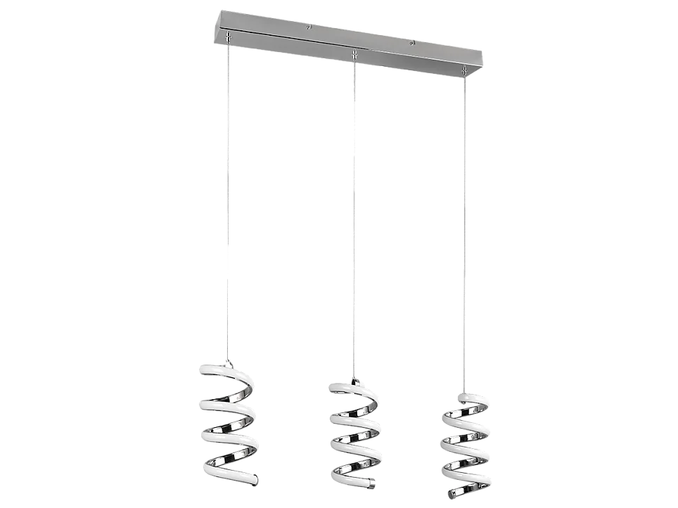 Lampada a sospensione LED 3 luci, metallo, cromo, 70x150x13,5 cm, Laola