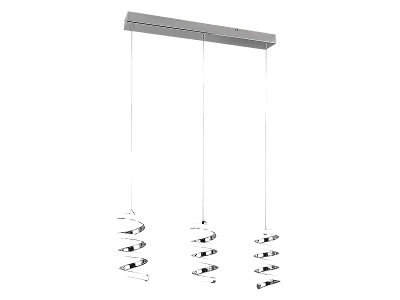Lampada a sospensione LED 3 luci, metallo, cromo, 70x150x13,5 cm, Laola