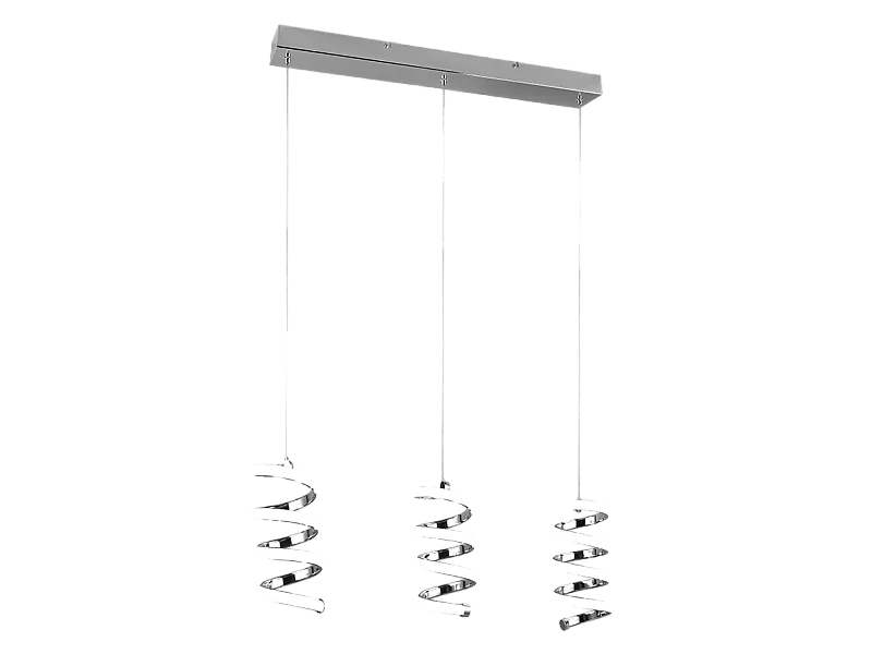 Lampada a sospensione LED 3 luci, metallo, cromo, 70x150x13,5 cm, Laola