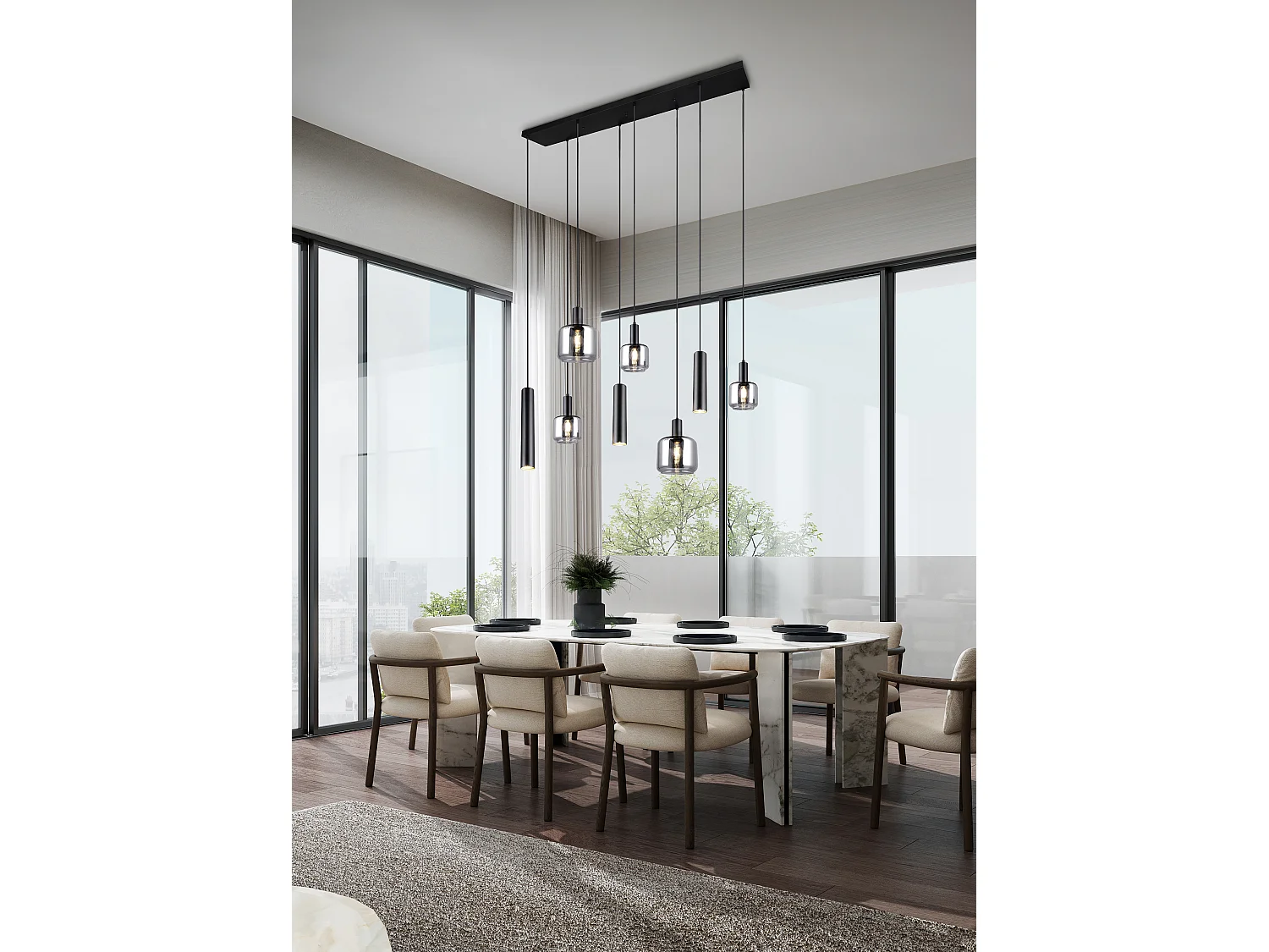 Hanglamp MATARO - 0x0x150 cm - Zwart