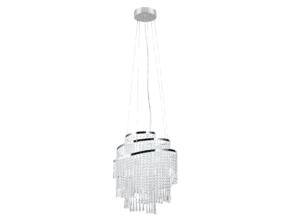 Lampada a sospensione LED, metallo, cromo, 48x150x48 cm, Pomp