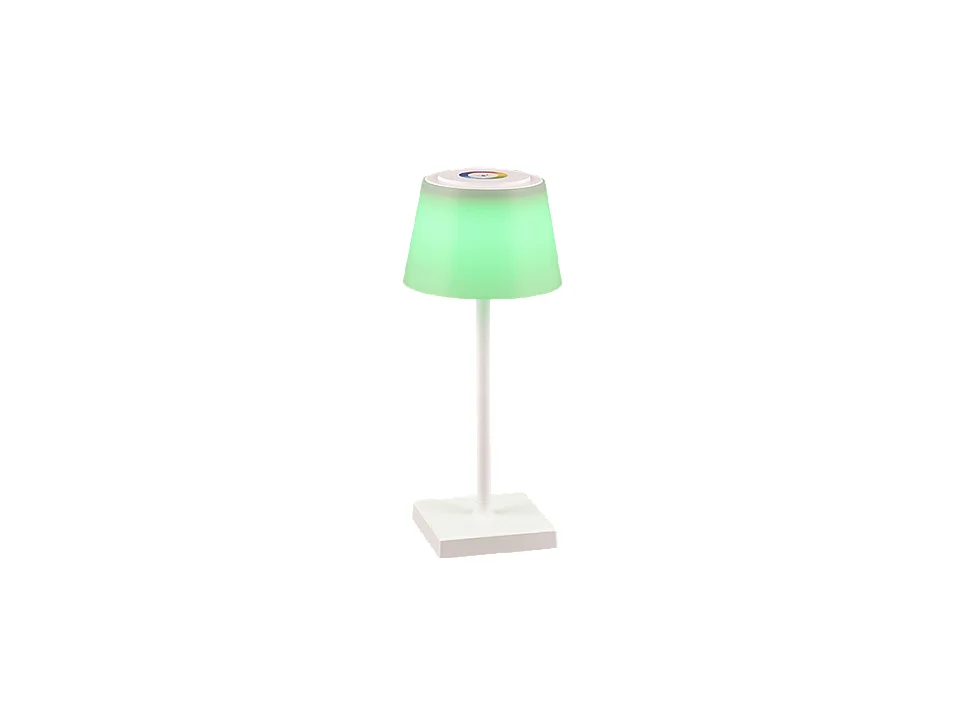 Lampada da tavolo da esterno LED, plastica, bianco opaco, 13x30x13 cm, Sanchez