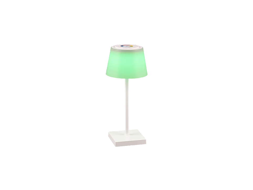 Lampada da tavolo da esterno LED, plastica, bianco opaco, 13x30x13 cm, Sanchez