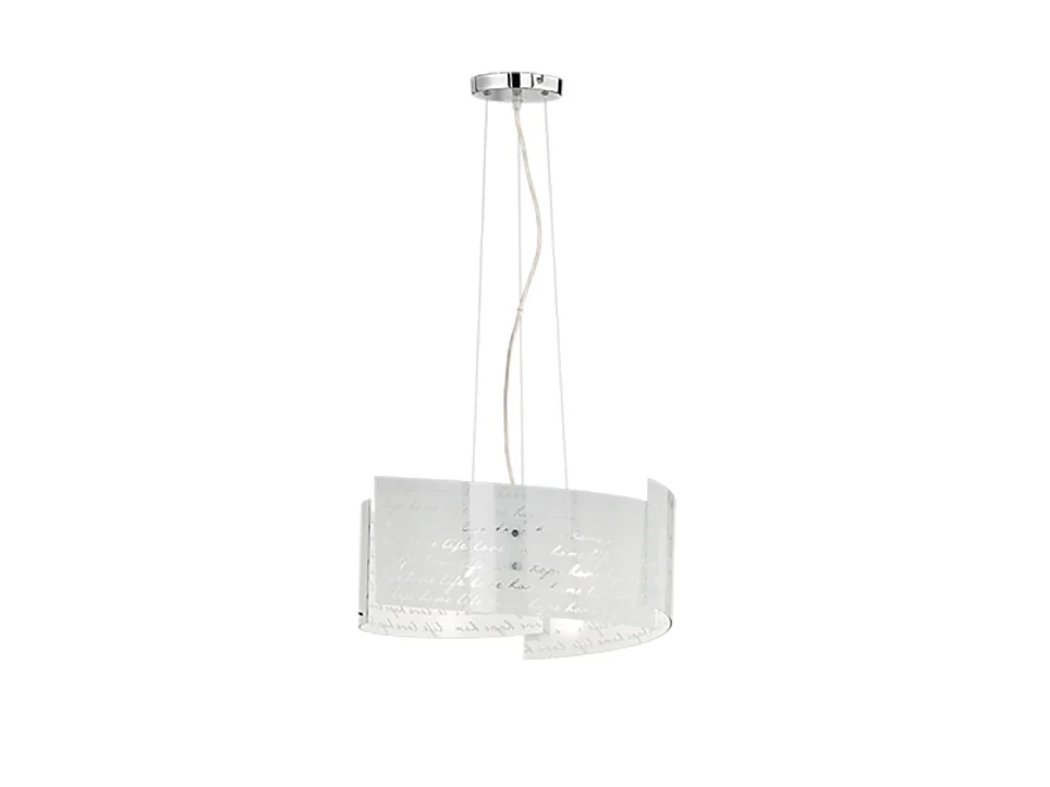 Lampada a sospensione 3 luci, metallo, bianco, 50x150x50 cm, Signa