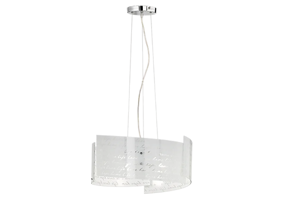 Lampada a sospensione 3 luci, metallo, bianco, 50x150x50 cm, Signa