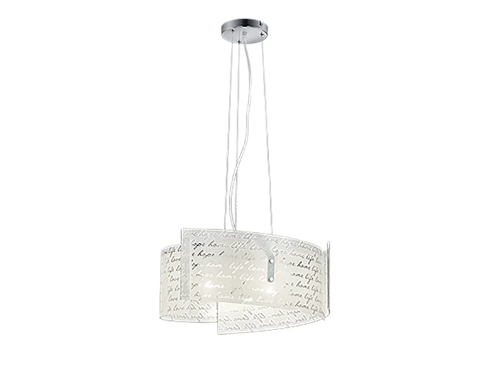 Lampada a sospensione 3 luci, metallo, bianco, 50x150x50 cm, Signa