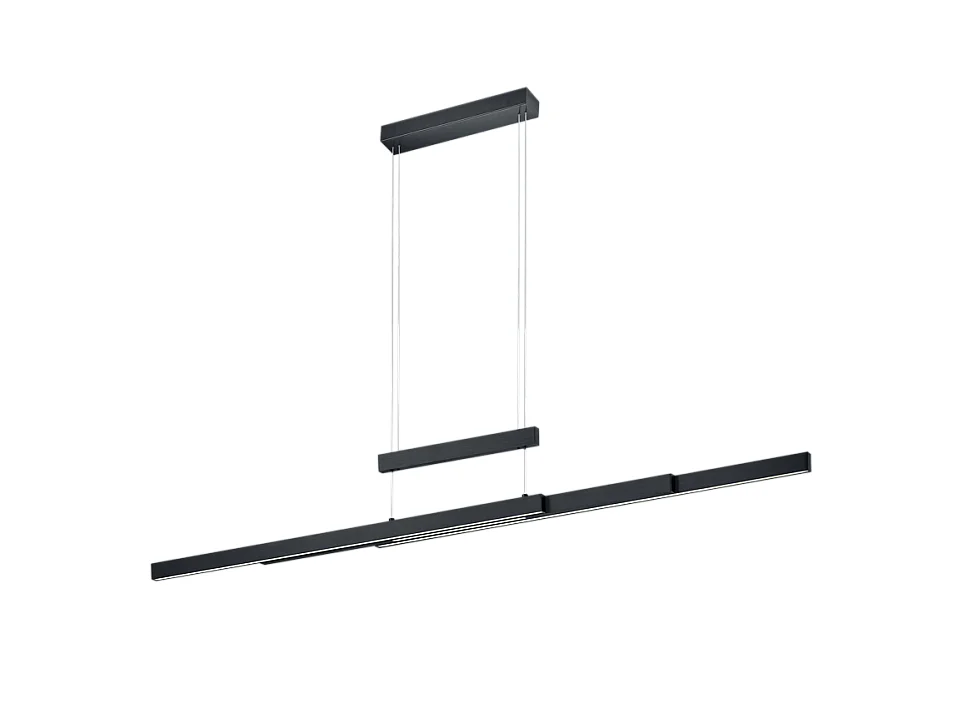 Lampada a sospensione LED, metallo, nero opaco, 150,5x150x6 cm, Trajan