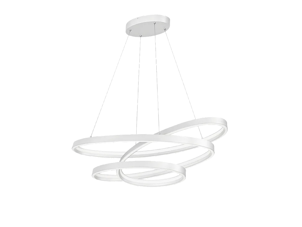 Lampada a sospensione LED, metallo, bianco opaco, 115x150x50 cm, Ciola