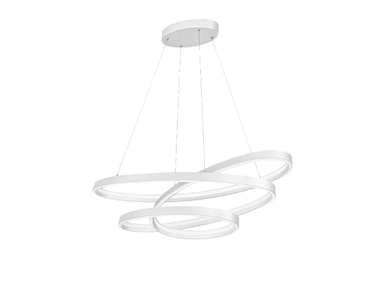 Lampada a sospensione LED, metallo, bianco opaco, 115x150x50 cm, Ciola