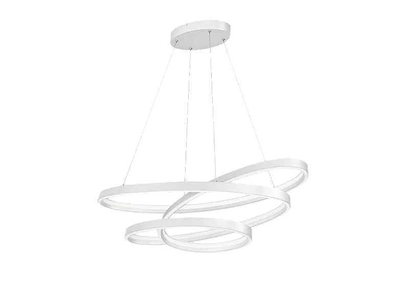 Lampada a sospensione LED, metallo, bianco opaco, 115x150x50 cm, Ciola