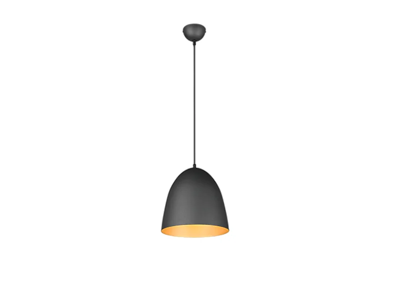 Lampada a sospensione, metallo, oro nero, 25x150x25 cm, Tilda