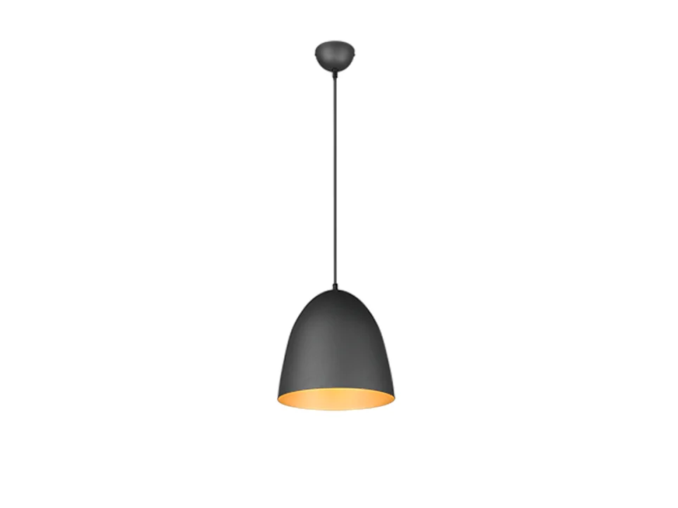 Lampada a sospensione, metallo, oro nero, 25x150x25 cm, Tilda