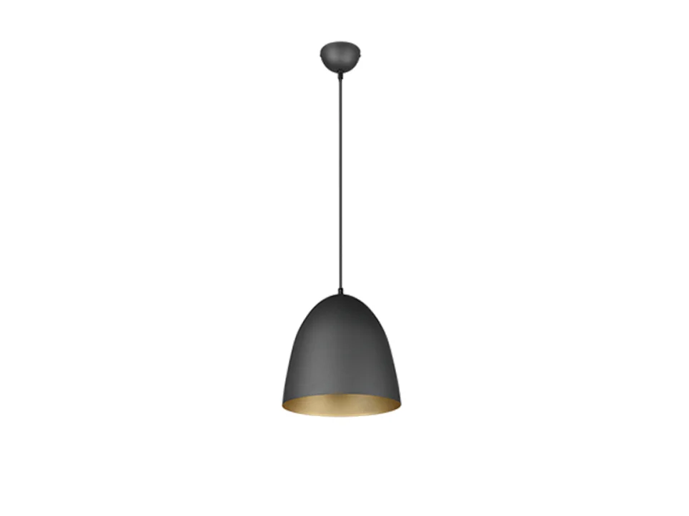 Lampada a sospensione, metallo, oro nero, 25x150x25 cm, Tilda