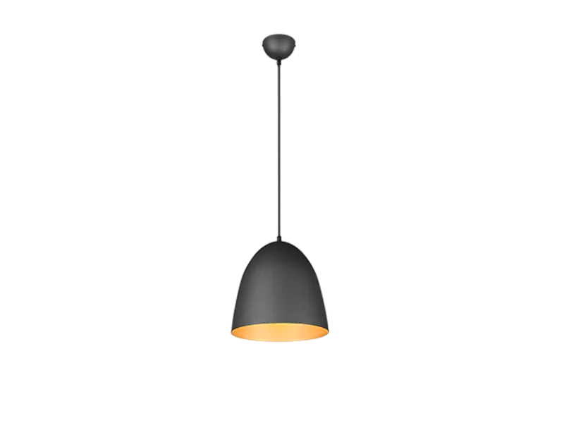 Lampada a sospensione, metallo, oro nero, 25x150x25 cm, Tilda