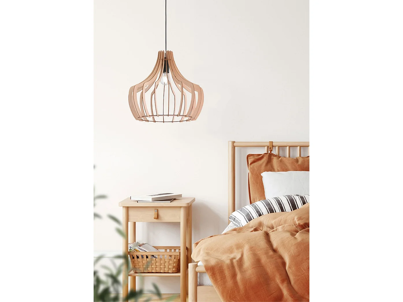 Lampada a sospensione, legno, naturale, 44x150x44 cm, Wood