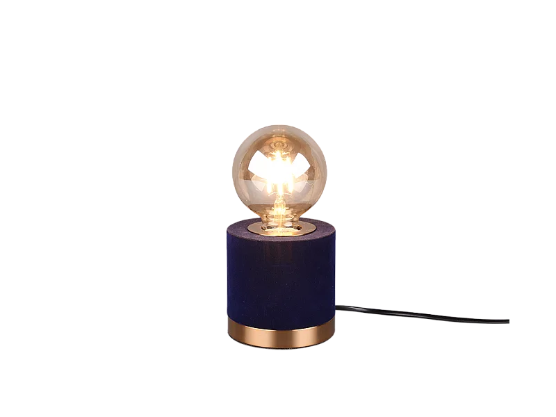 Lampada da tavolo, velluto, azzurro, 11x11x11 cm, Judy
