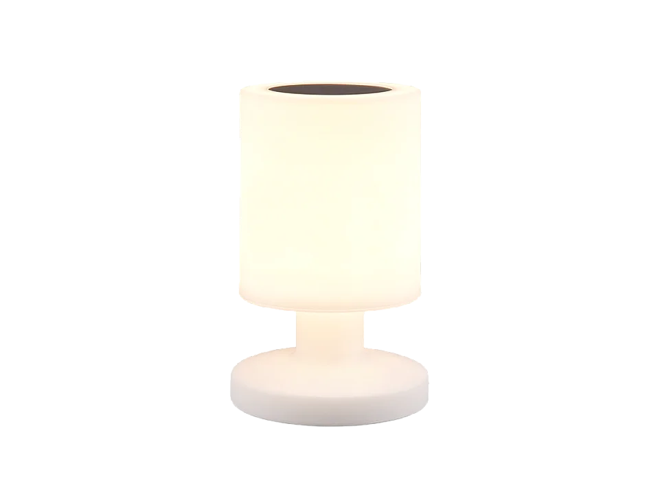 Lampada da tavolo LED, plastica, bianco, 13x20,5x13 cm, Silva