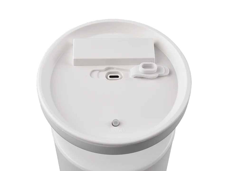 Lampada da tavolo LED, plastica, bianco, 13x20,5x13 cm, Silva