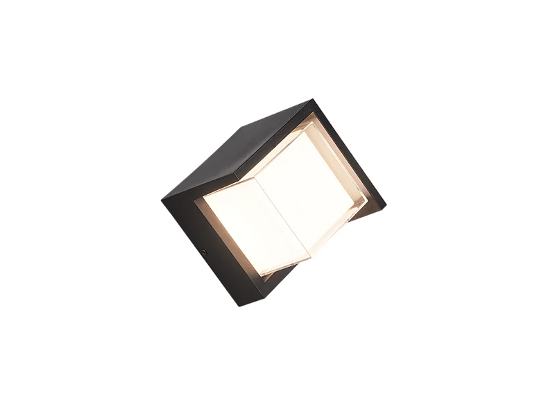Applique da esterno LED, plastica, nero opaco, 15x15x10 cm, Puno