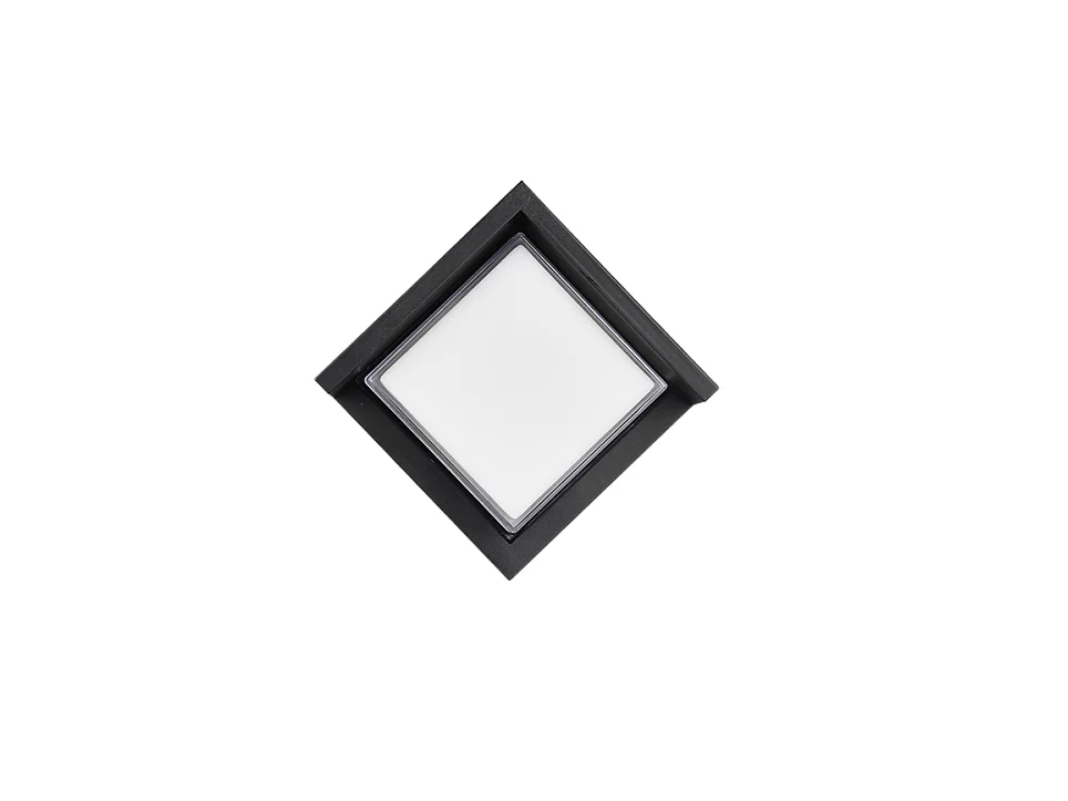 Applique da esterno LED, plastica, nero opaco, 15x15x10 cm, Puno