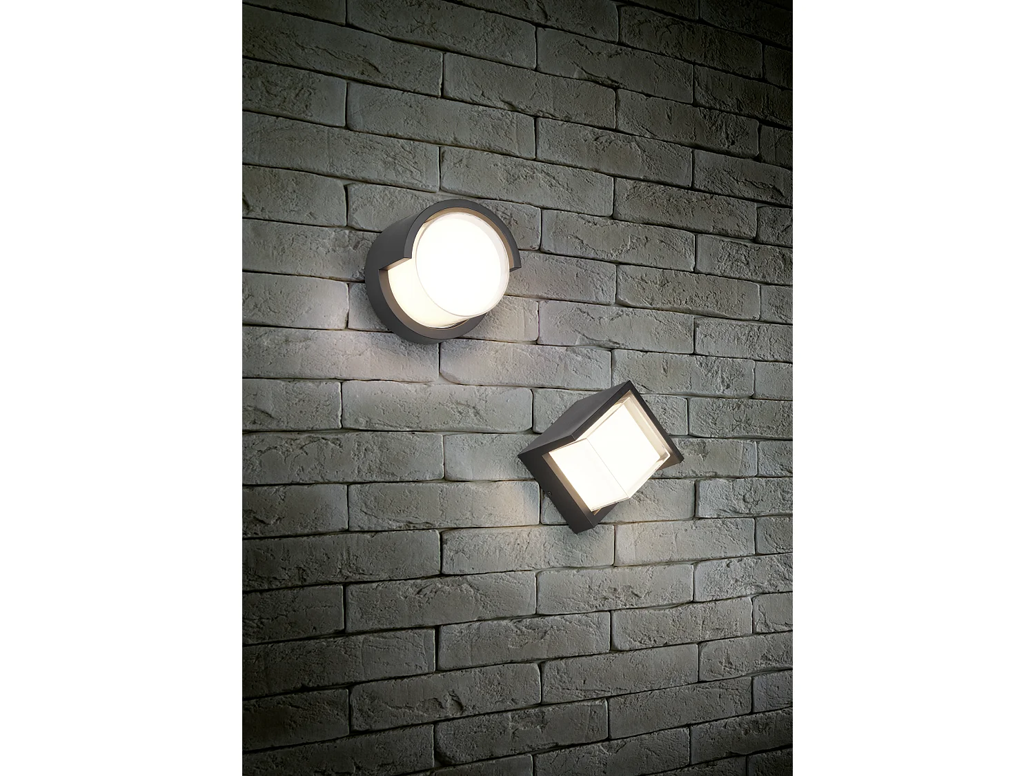 Applique da esterno LED, plastica, nero opaco, 15x15x10 cm, Puno