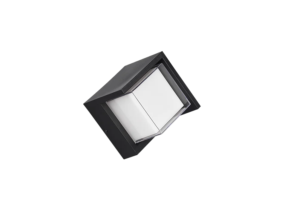 Applique da esterno LED, plastica, nero opaco, 15x15x10 cm, Puno