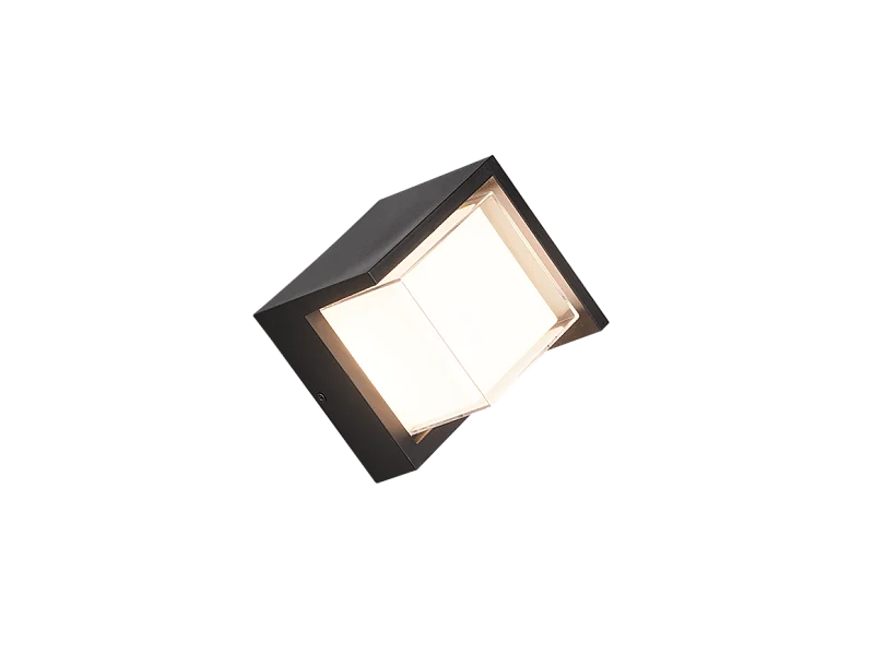 Applique da esterno LED, plastica, nero opaco, 15x15x10 cm, Puno