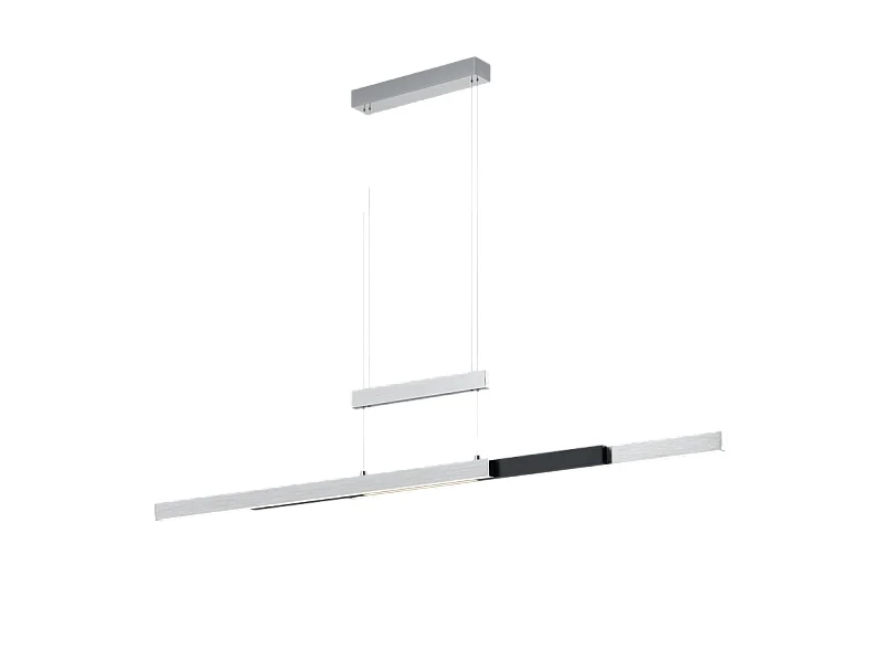 Lampada a sospensione LED, metallo, alluminio, 150,5x150x6 cm, Trajan