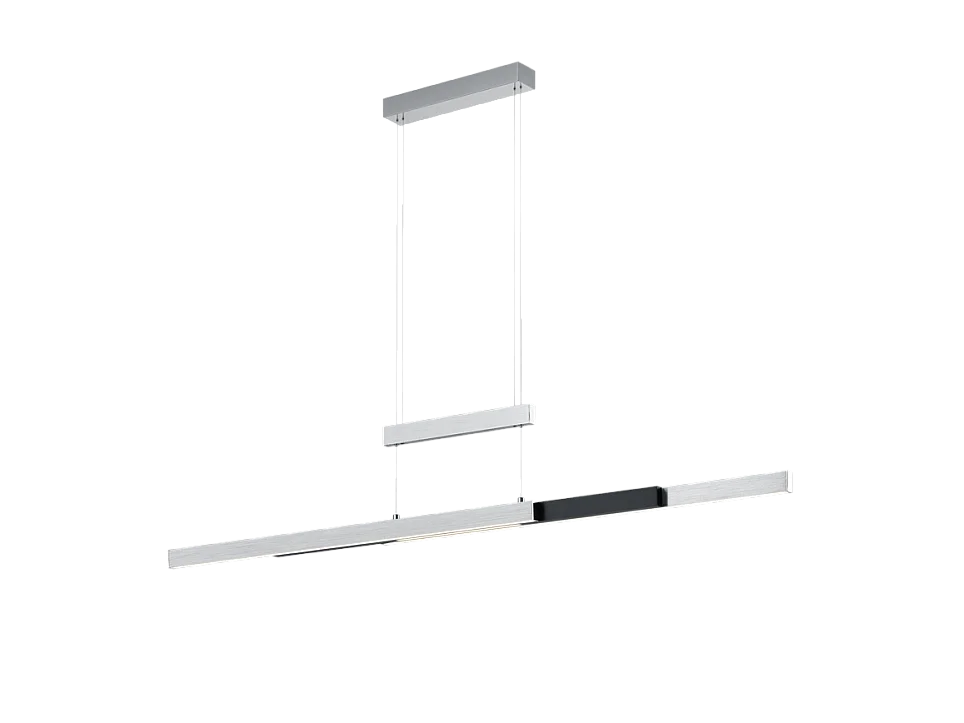 Lampada a sospensione LED, metallo, alluminio, 150,5x150x6 cm, Trajan