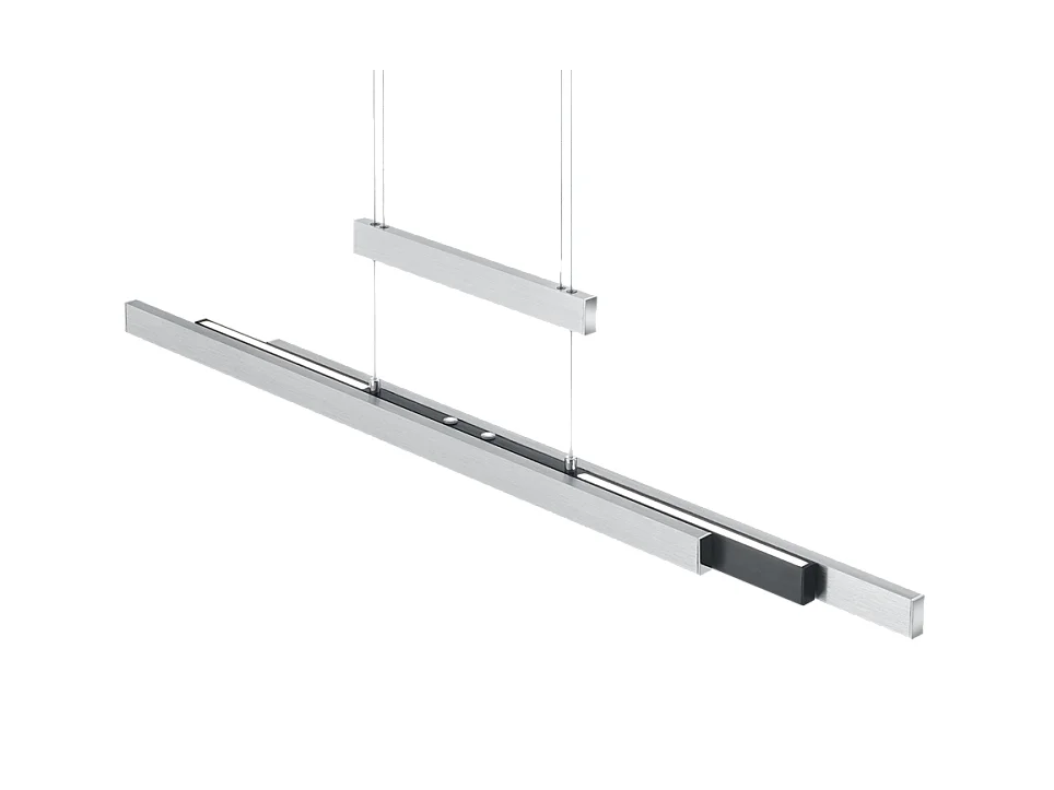 Lampada a sospensione LED, metallo, alluminio, 150,5x150x6 cm, Trajan