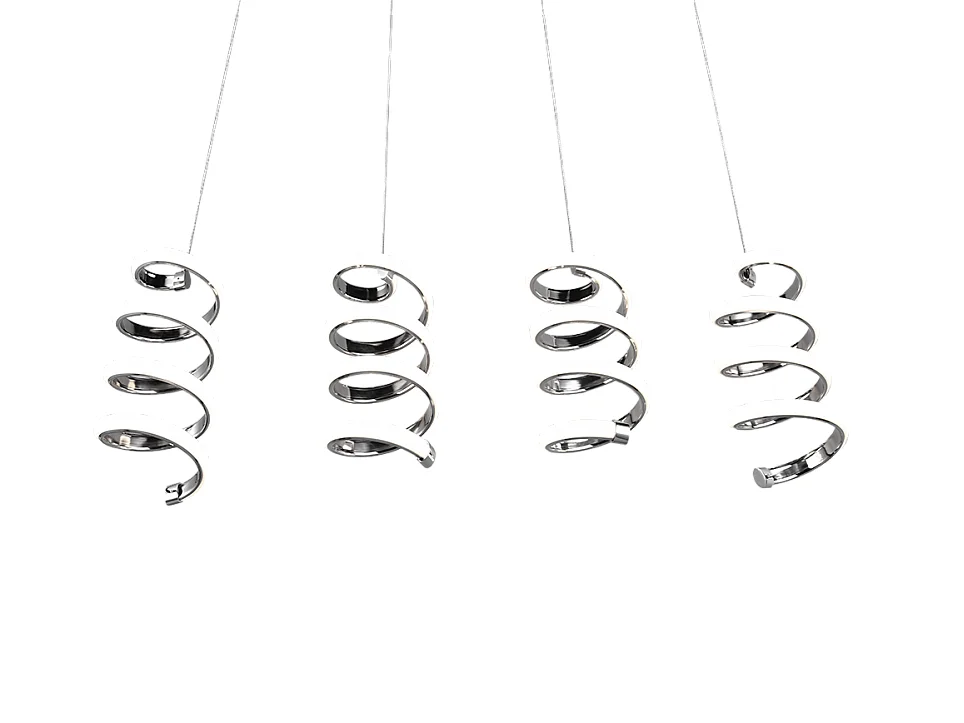 Lampada a sospensione LED 4 luci, metallo, cromo, 91,5x150x13,5 cm, Laola