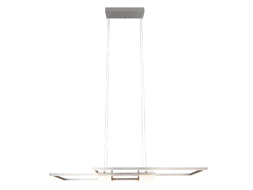 Lampada a sospensione LED, alluminio, nichel opaco, 100x150x28 cm, Albany