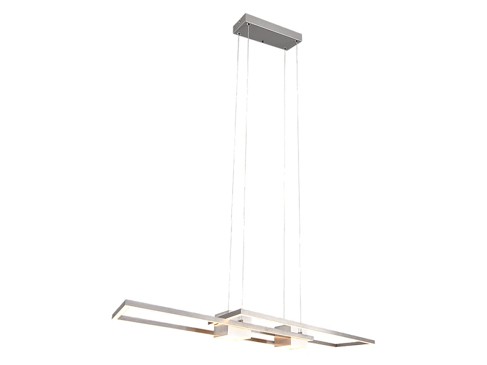 Lampada a sospensione LED, alluminio, nichel opaco, 100x150x28 cm, Albany