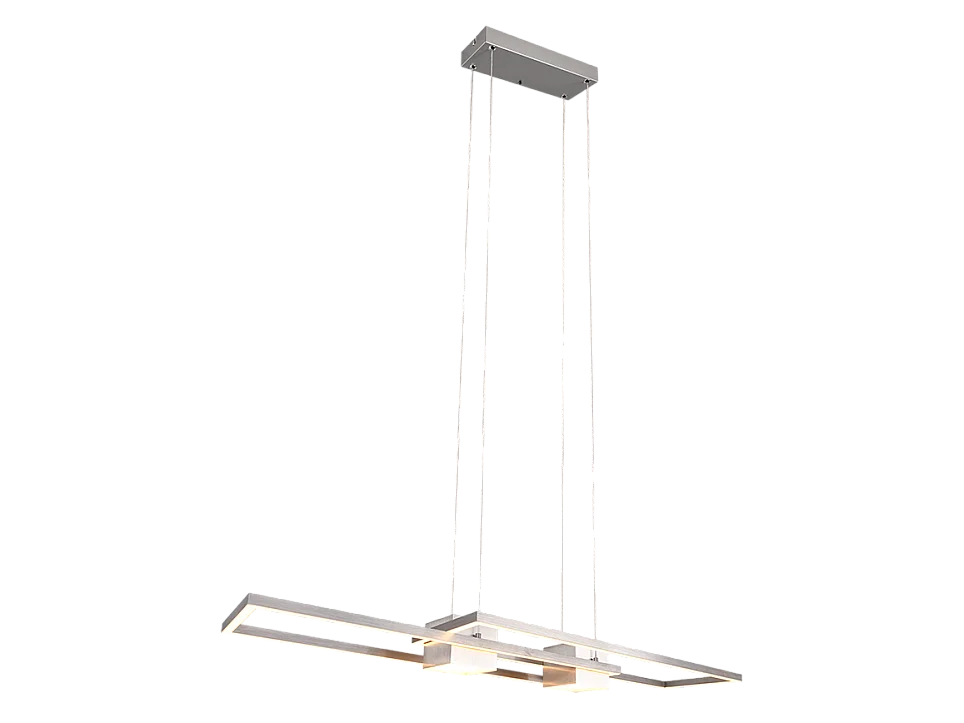 Lampada a sospensione LED, alluminio, nichel opaco, 100x150x28 cm, Albany