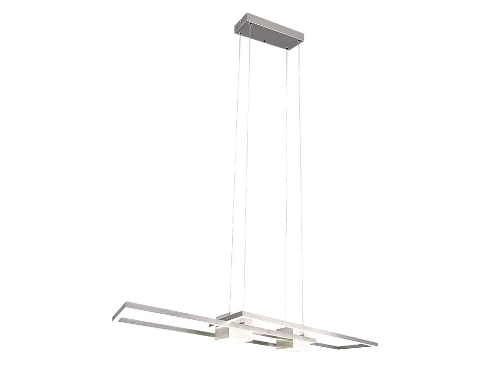 Lampada a sospensione LED, alluminio, nichel opaco, 100x150x28 cm, Albany