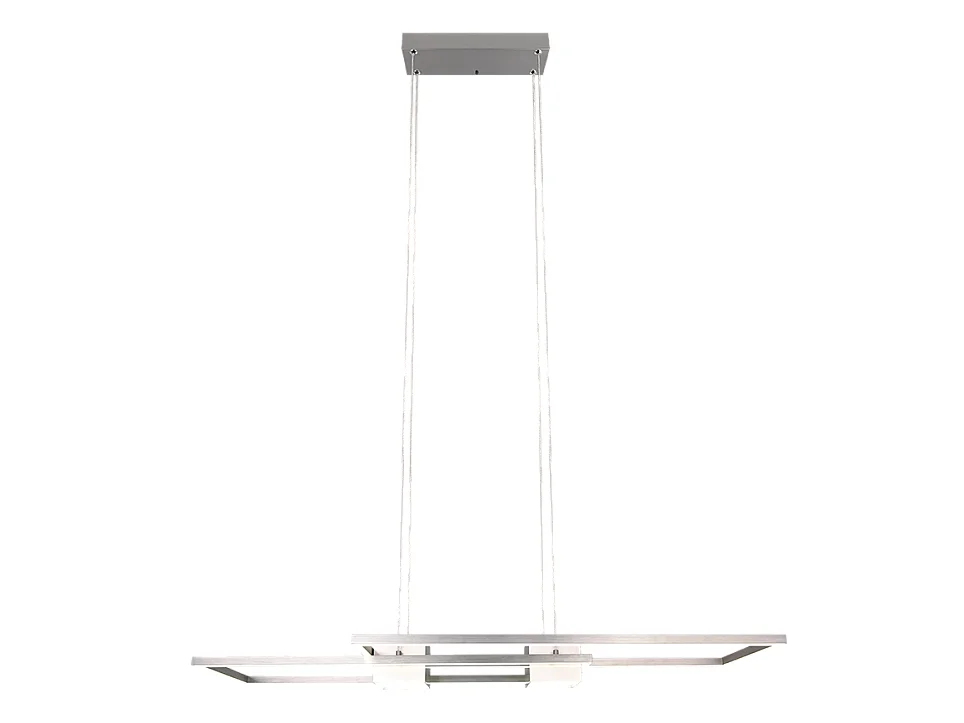 Lampada a sospensione LED, alluminio, nichel opaco, 100x150x28 cm, Albany