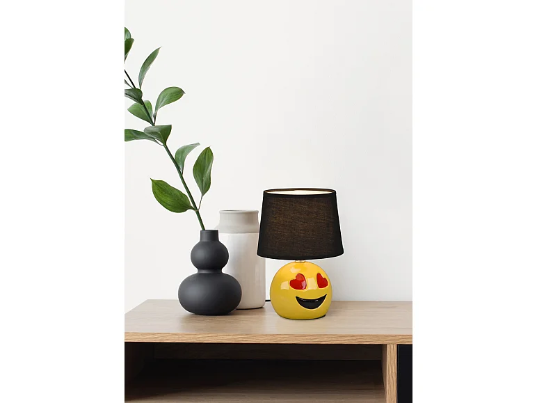 Lampada da tavolo, ceramica, nero, 18x26x18 cm, Lovely