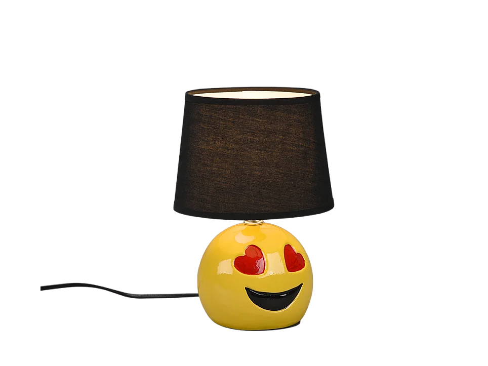 Lampada da tavolo, ceramica, nero, 18x26x18 cm, Lovely