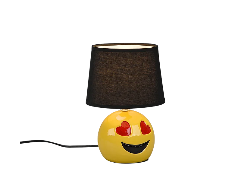 Lampada da tavolo, ceramica, nero, 18x26x18 cm, Lovely