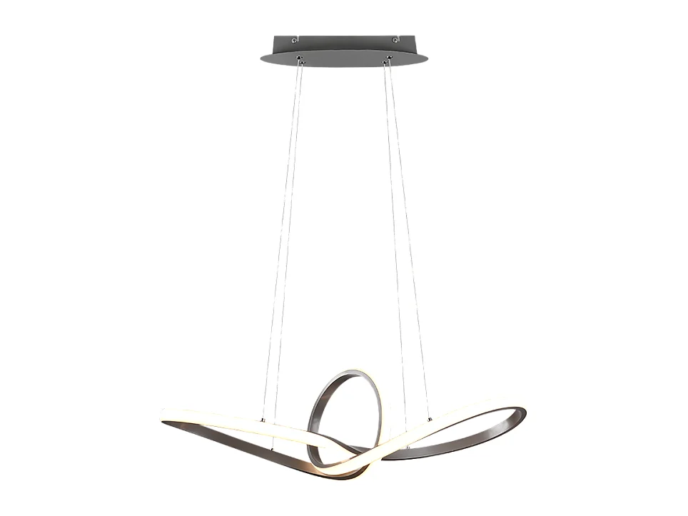 Lampada a sospensione LED, metallo, nichel opaco, 80x150x26,5 cm, Sansa