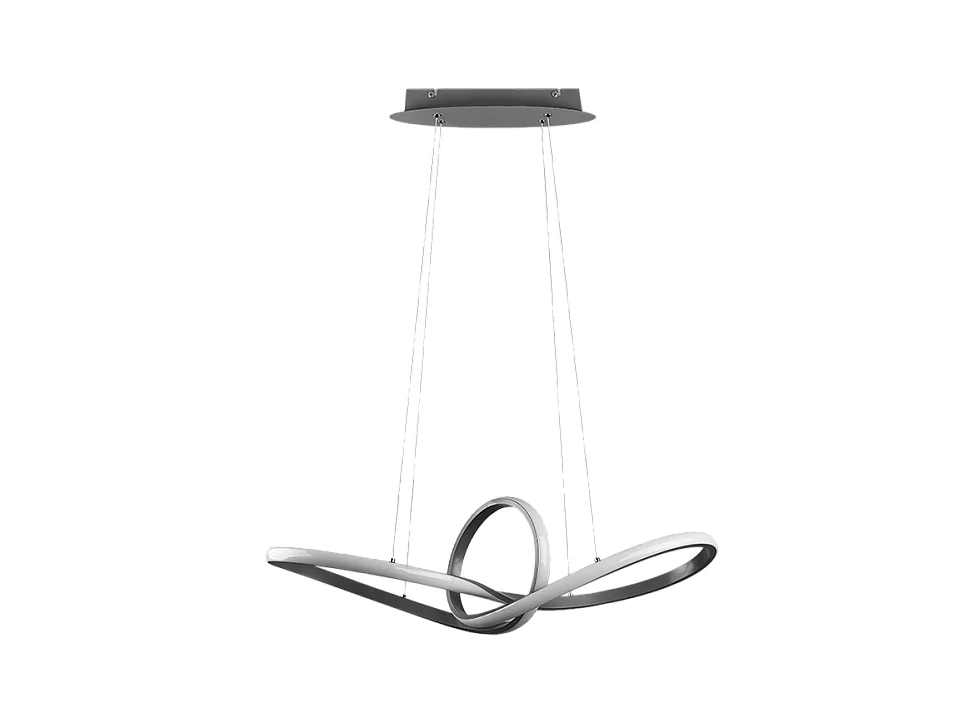 Lampada a sospensione LED, metallo, nichel opaco, 80x150x26,5 cm, Sansa