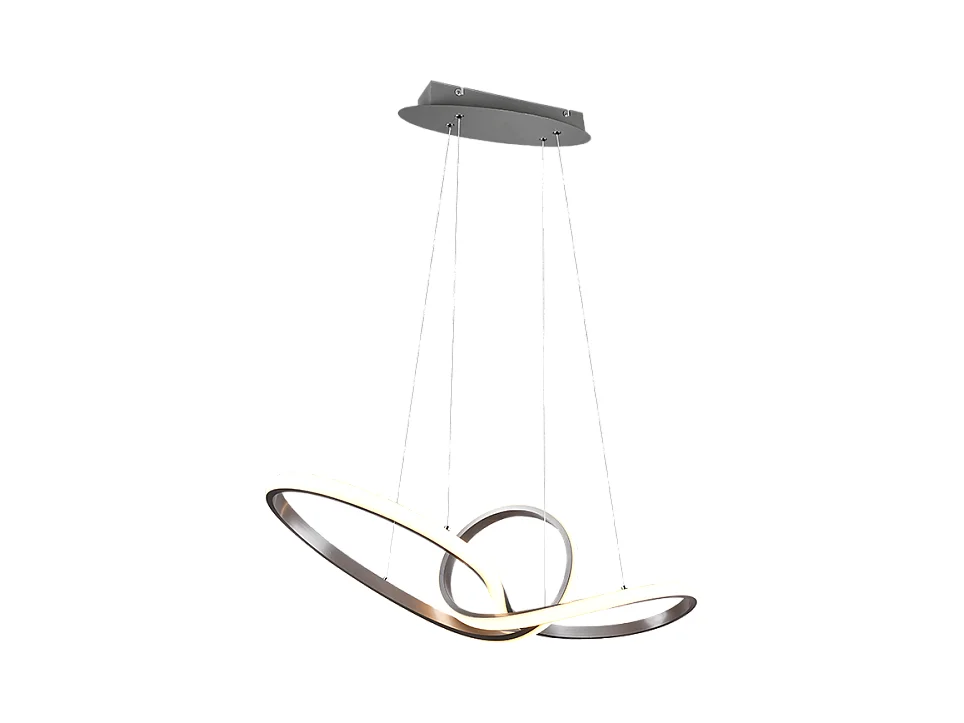 Lampada a sospensione LED, metallo, nichel opaco, 80x150x26,5 cm, Sansa