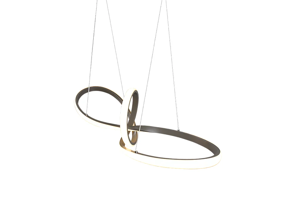 Lampada a sospensione LED, metallo, nichel opaco, 80x150x26,5 cm, Sansa