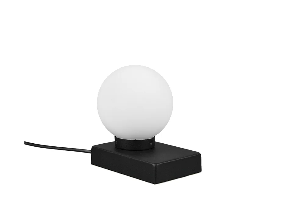 Lampada da tavolo, metallo, nero opaco, 15x15x12 cm, Davi Ii