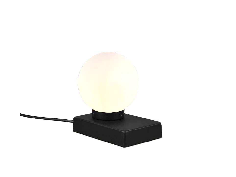 Lampada da tavolo, metallo, nero opaco, 15x15x12 cm, Davi Ii