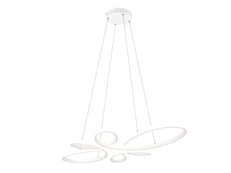 Lampada a sospensione LED, metallo, bianco opaco, 83x150x45,5 cm, Fly