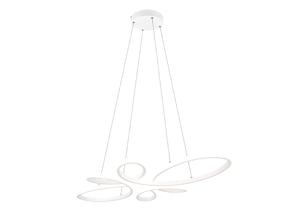 Lampada a sospensione LED, metallo, bianco opaco, 83x150x45,5 cm, Fly