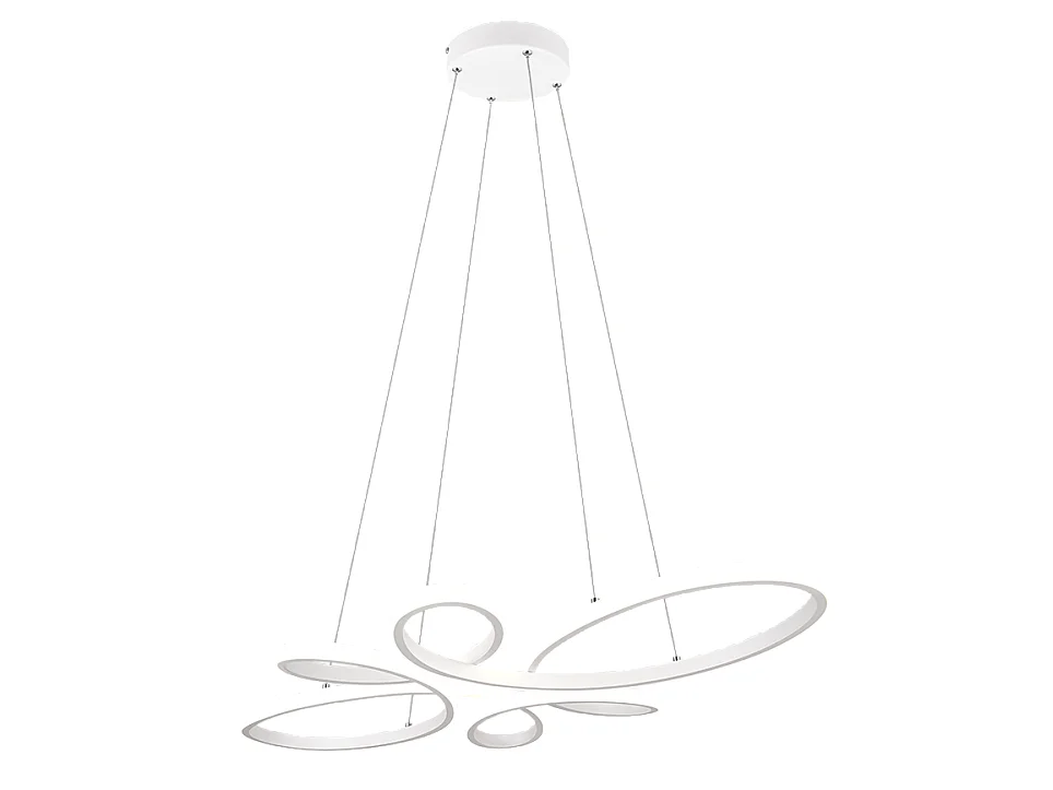 Lampada a sospensione LED, metallo, bianco opaco, 83x150x45,5 cm, Fly
